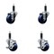 Service Caster 3'' SS Solid Poly Wheel Swivel 1'' Expanding Stem Caster Set 2 Brakes, 4PK SCC-SSEX20S314-SPUS-2-TLB-2-1 - alternate 1